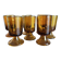 set of 7 tulip foot roller glasses Ibiza 1970 in large irregular glass