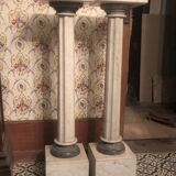 Ancient pair of Columns in Carrara tree Selette Gaine