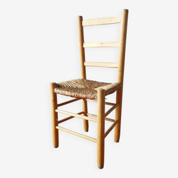 Chaise vintage en bois brut