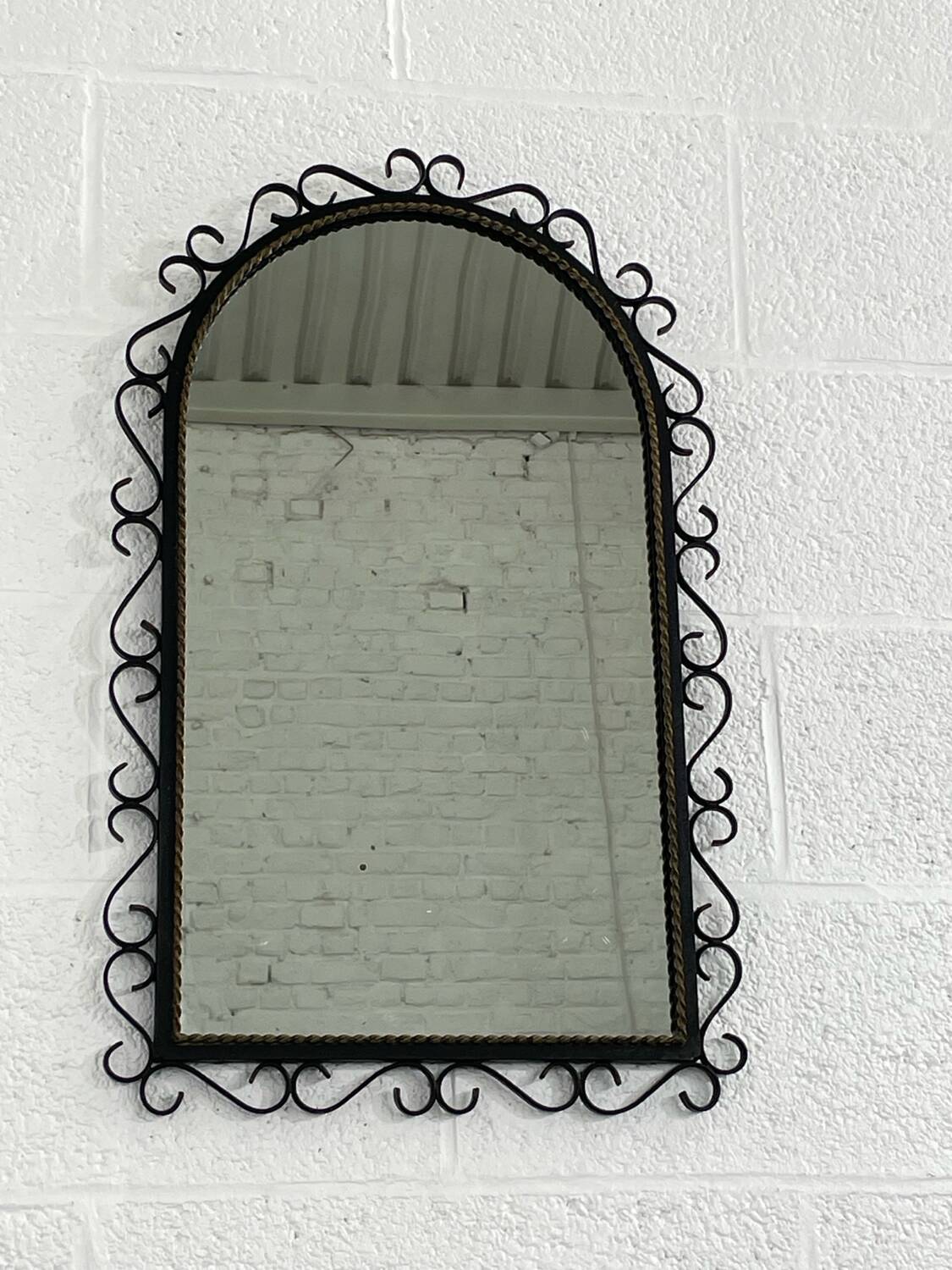 Vintage wrought iron mirror
