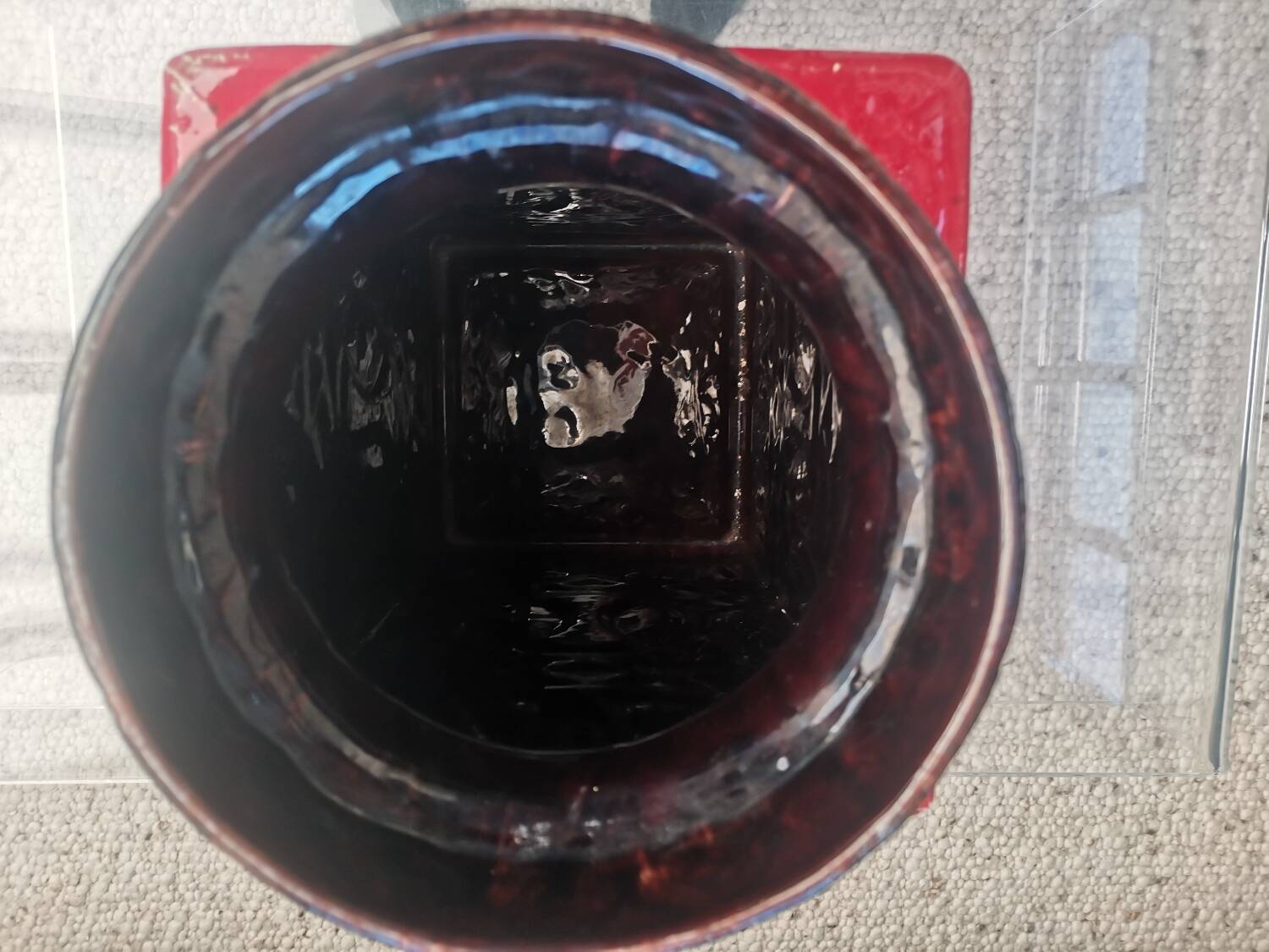 Large BAY Keramik Floor Vase 45 cm Red Vintage West Germany Bodo Mans