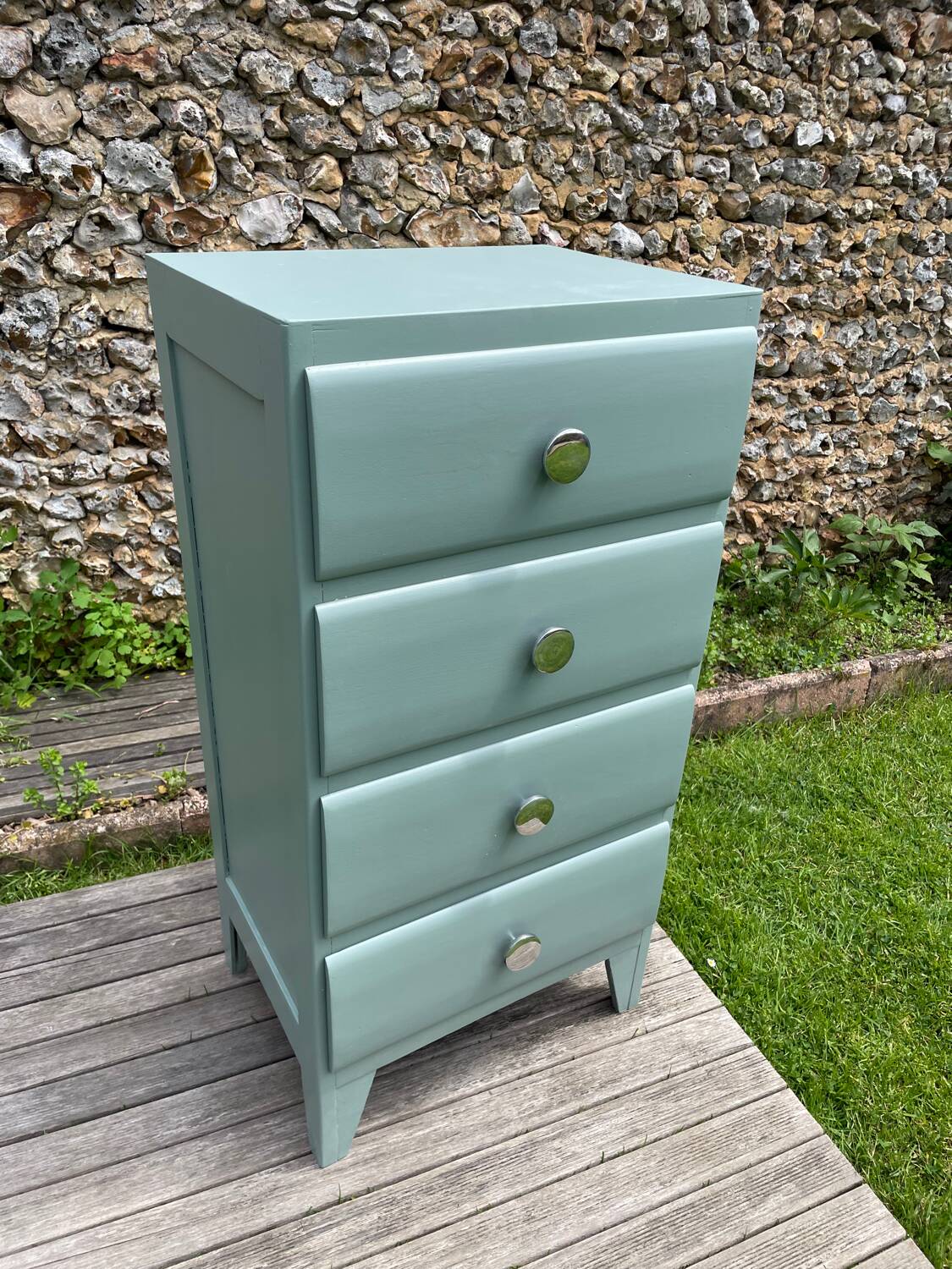 Chiffonier vintage 1960 vert eucalyptus