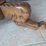 Walnut tripod pedestal table