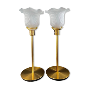 Lot de deux lampes tulipes
