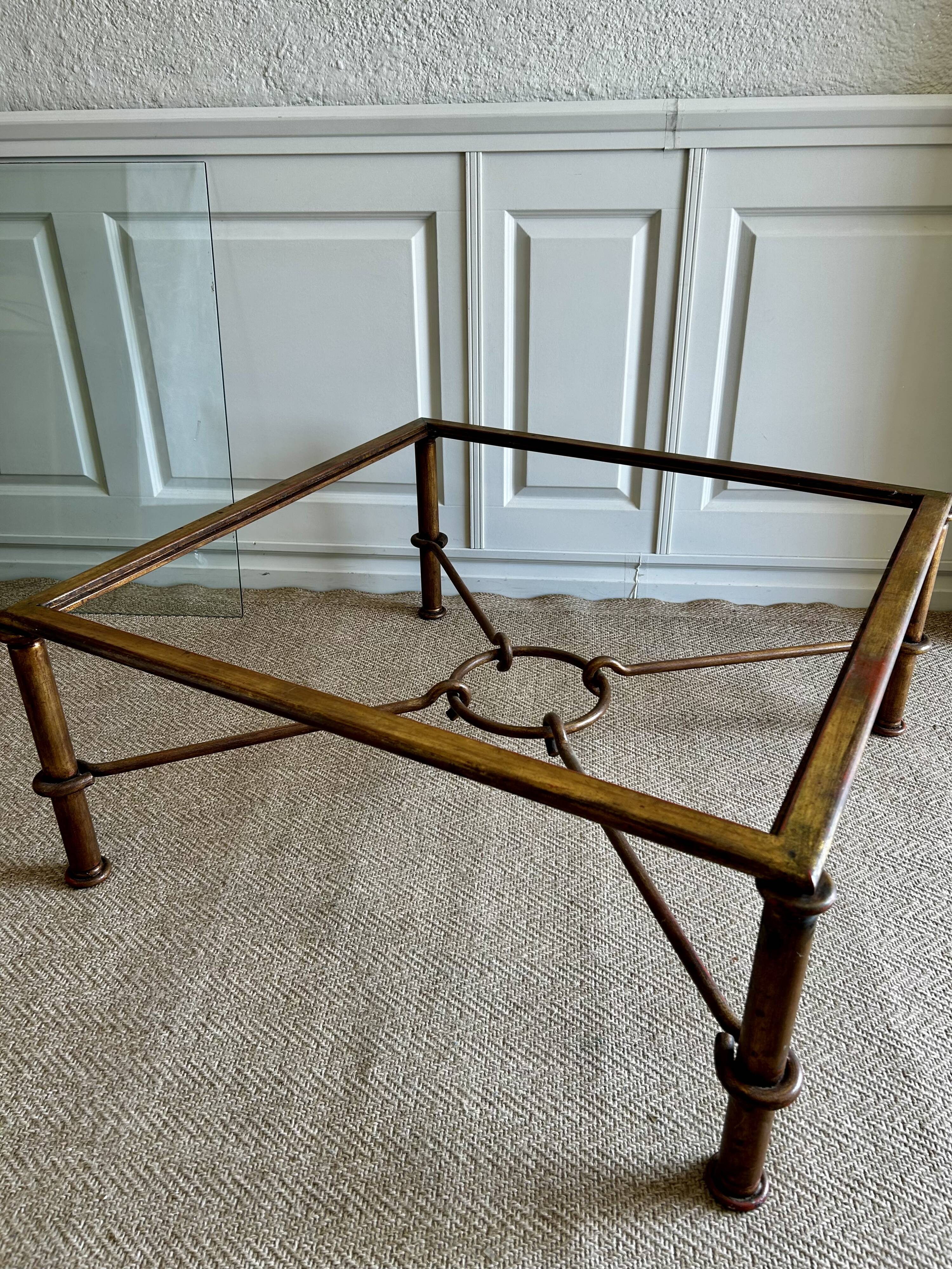 XL Gilt Coffee Table, Italy, 1970's, by Giovanni Banci for Hermes