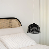 Black wicker pendant light
