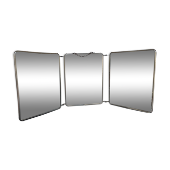 Old triptych barber mirror