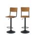Lot de 2 chaises de bar réglables 60/80 cm en bois