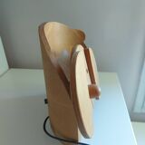 Vintage 80's wooden dog lamp, raison, france