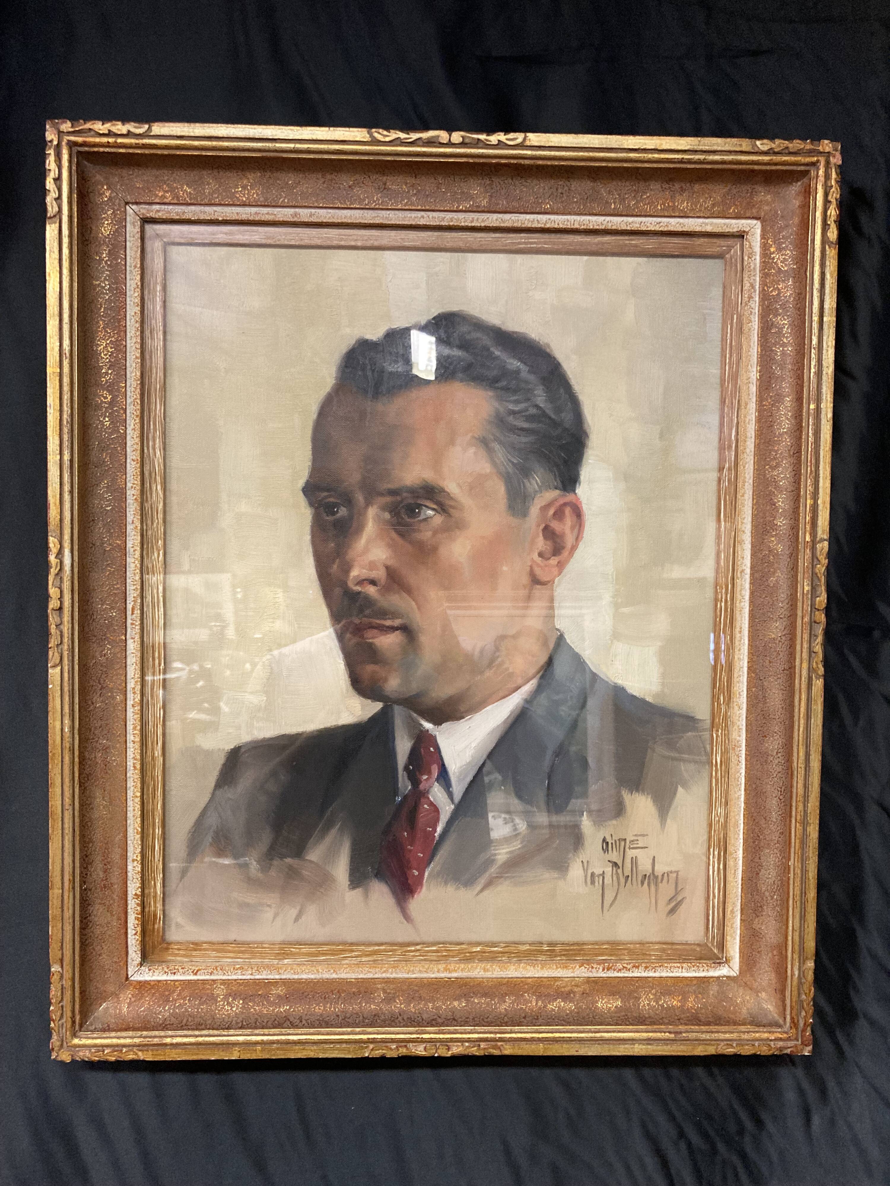 Aimé VAN BELLEGHEM (1922-1996), Portrait of René Brondel, oil on canvas