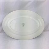 Plat ancien de forme ovale made in france Digoin Sarreguemines ,décor fleurettes vertes