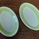 Pair of Badonviller iron earthenware dishes, Amina model