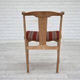 1960s, pair of Danish dining chairs, solid oak wood, furniture wool.