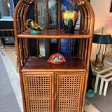 Vintage rattan shelf unit from the 70s