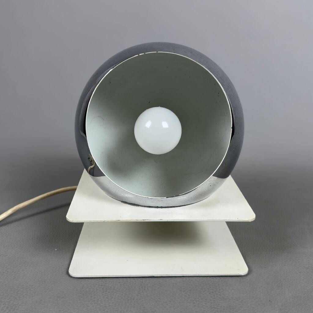 Orb Eye metal table lamp Goffredo Reggiani Space Age vintage 1970s