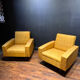 Pair of vintage mustard yellow armchairs – 1970s design