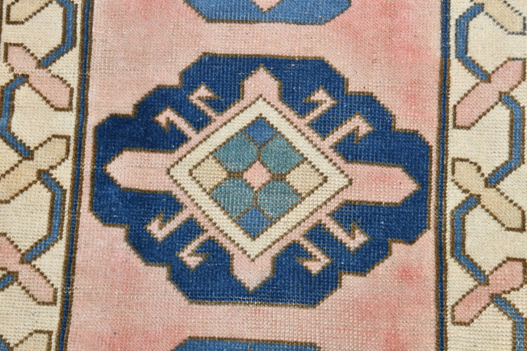 3x10 Pink & Blue Oushak Runner Rug 80x325Cm SK 22171