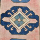 3x10 Pink & Blue Oushak Runner Rug 80x325Cm SK 22171