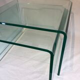 Set 2 glass nesting tables 1980