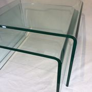 Ensemble 2 tables gigognes en verre 1980