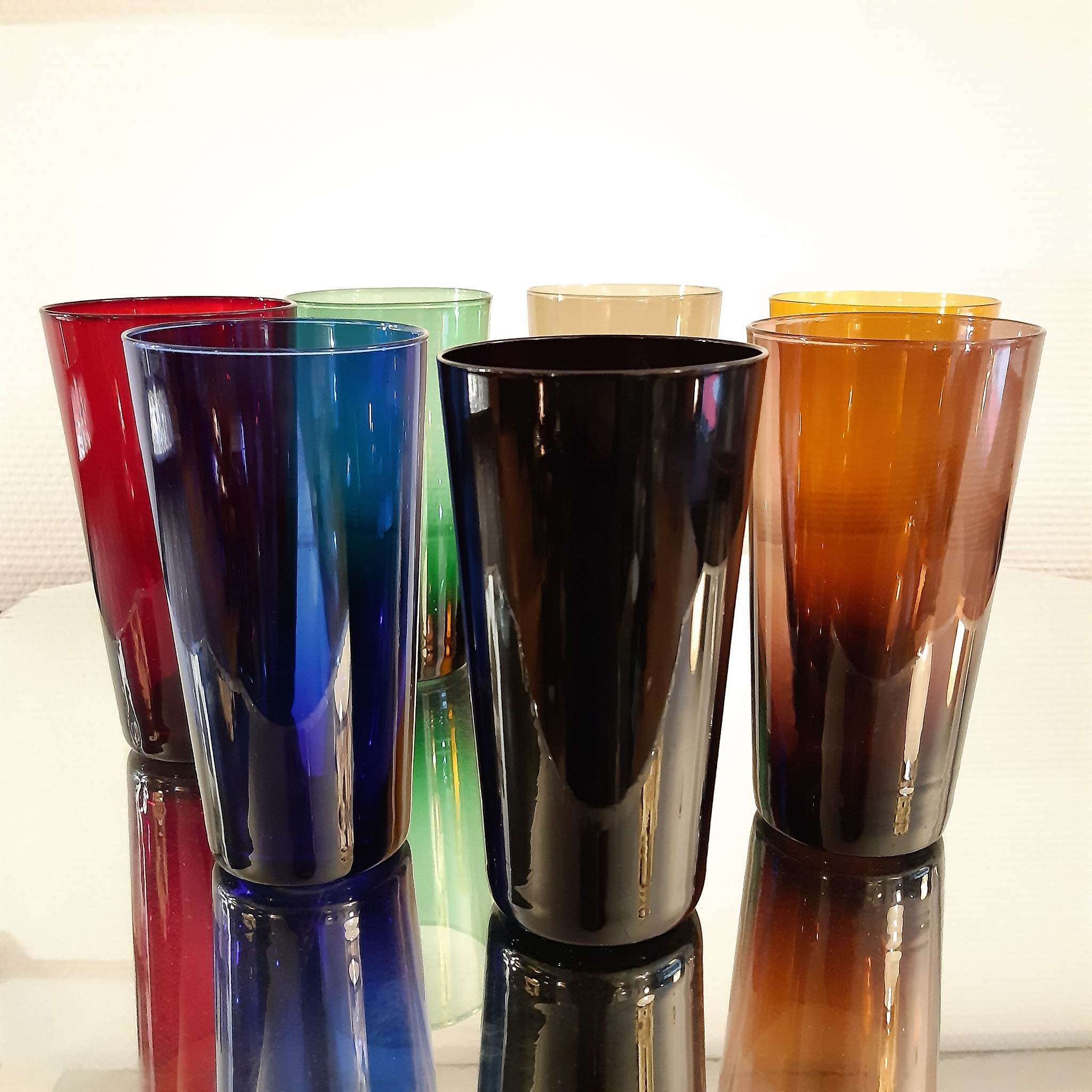 Full service colored glasses 60s