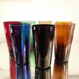 Service complet verres colorés années 60