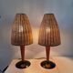 Pair of rattan lamps