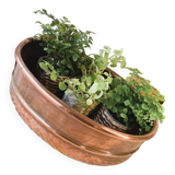 Oval hammered copper planter