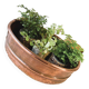 Oval hammered copper planter