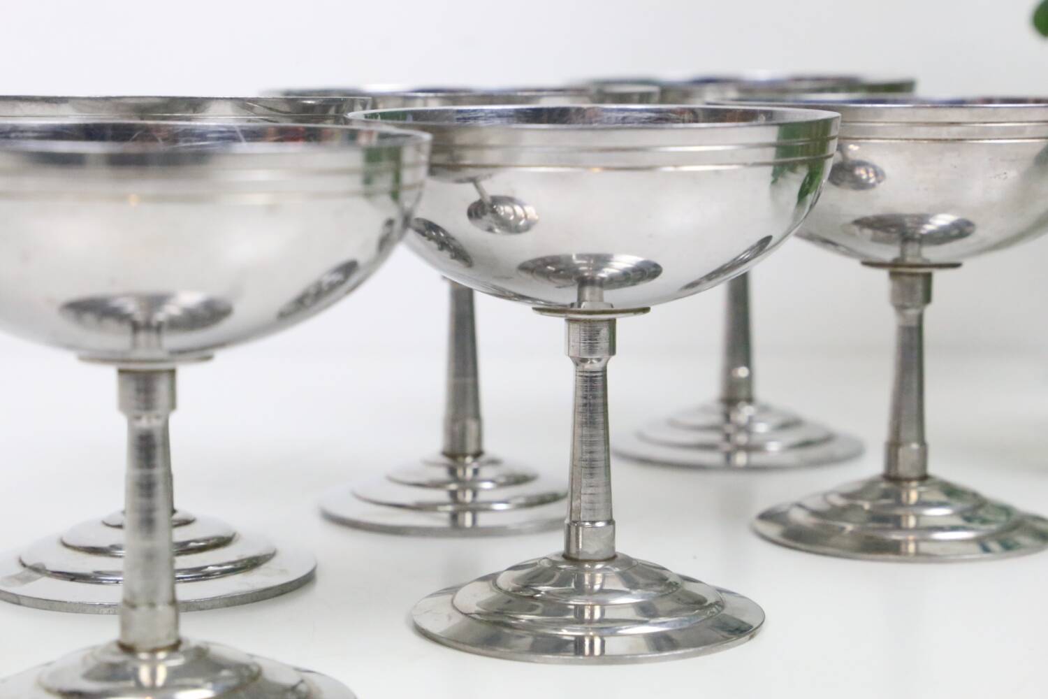 Set of 6 stainless steel bowls by Letang-Remy, vintage French, 1970s