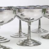 Set of 6 stainless steel bowls by Letang-Remy, vintage French, 1970s