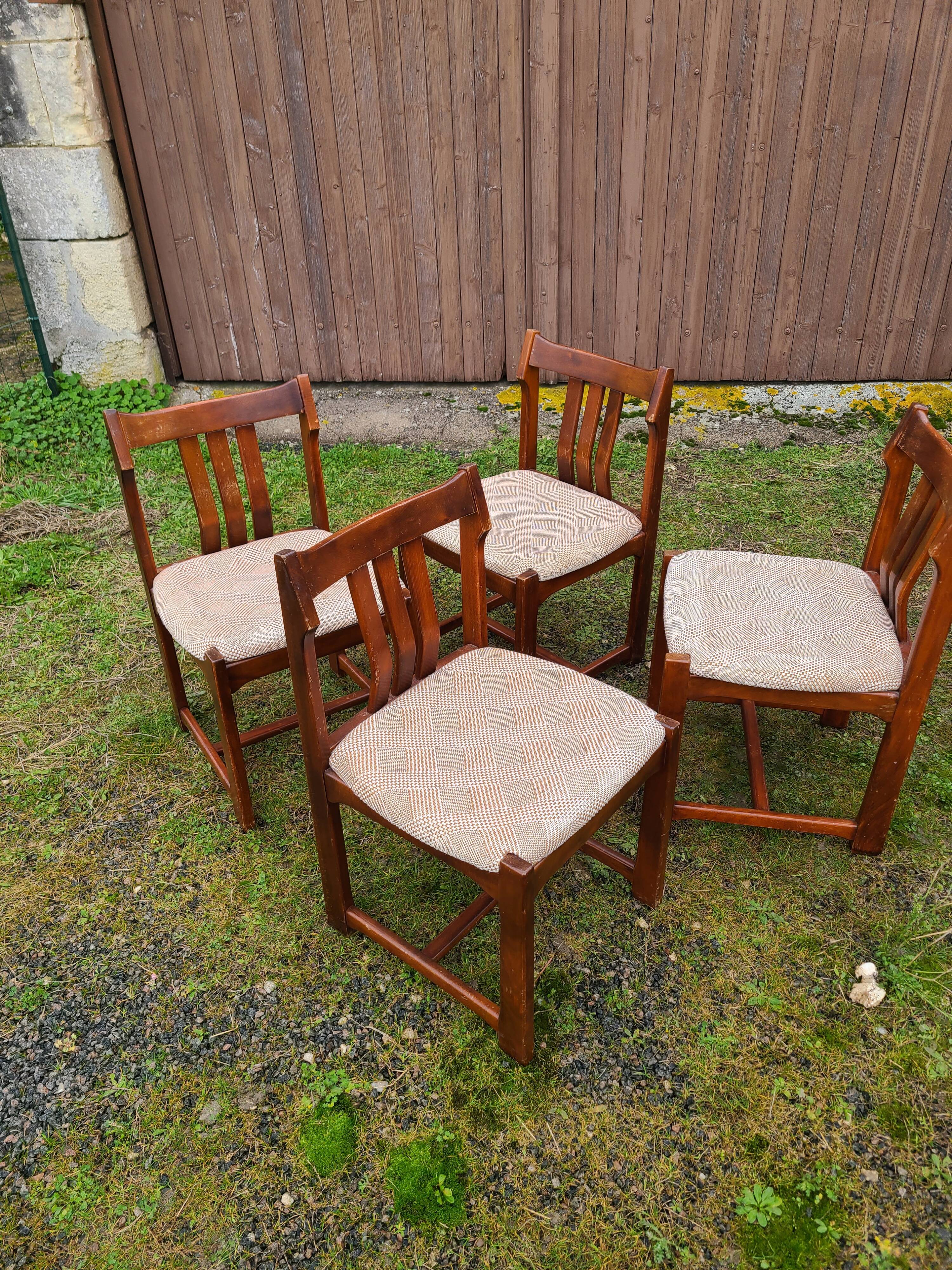 Set of 4 Scandinavian style chairs 1960