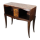 Vintage wooden and marble console table – classic style curved legs, 1950s
