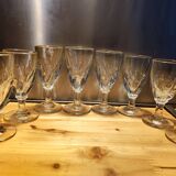 12 small twisted bistro glasses, 19th century