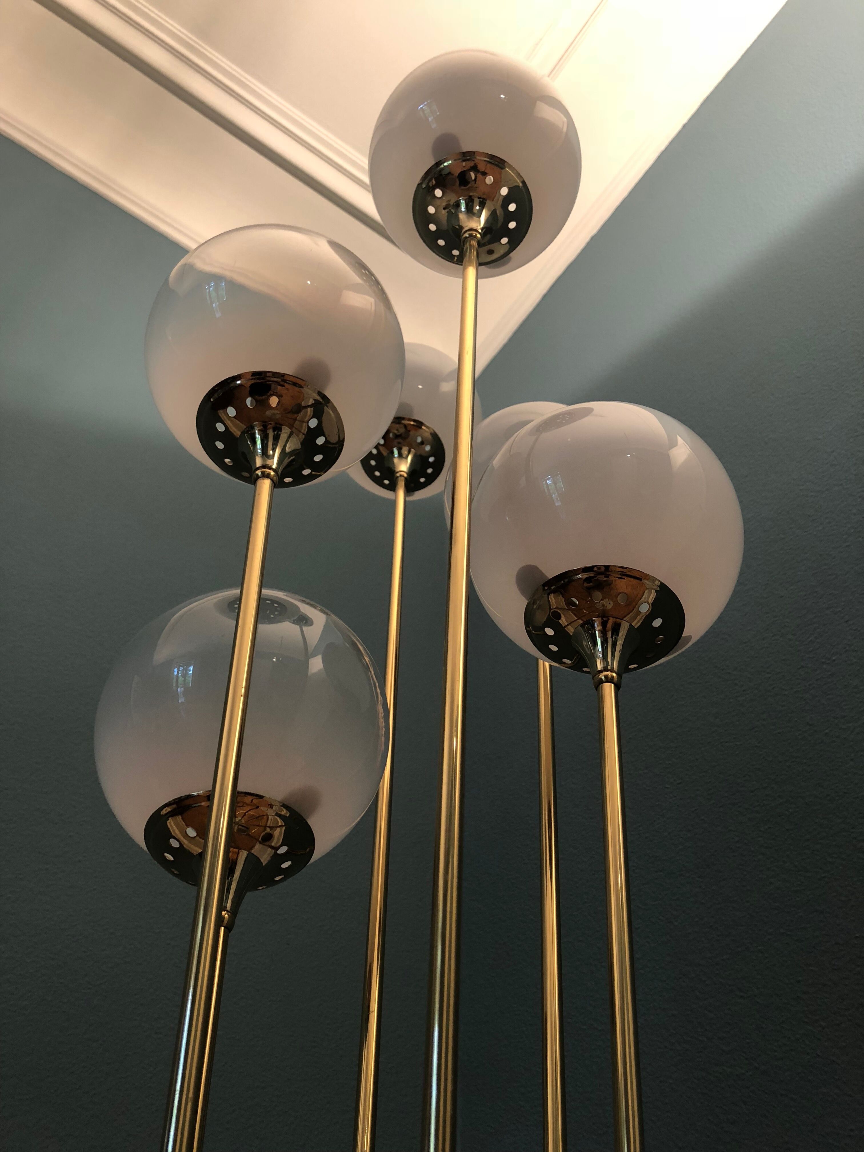 Italian Alberello brass & murano floor lamp