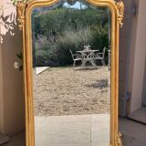 Napoleon iii beveled mirror in 19th century rocaille style, large model, in gilded wood