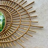Miroir en rotin 1960