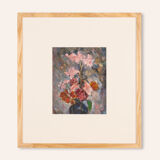 Fleurs en pastel, acrylique sur carton, 53 x 58 cm