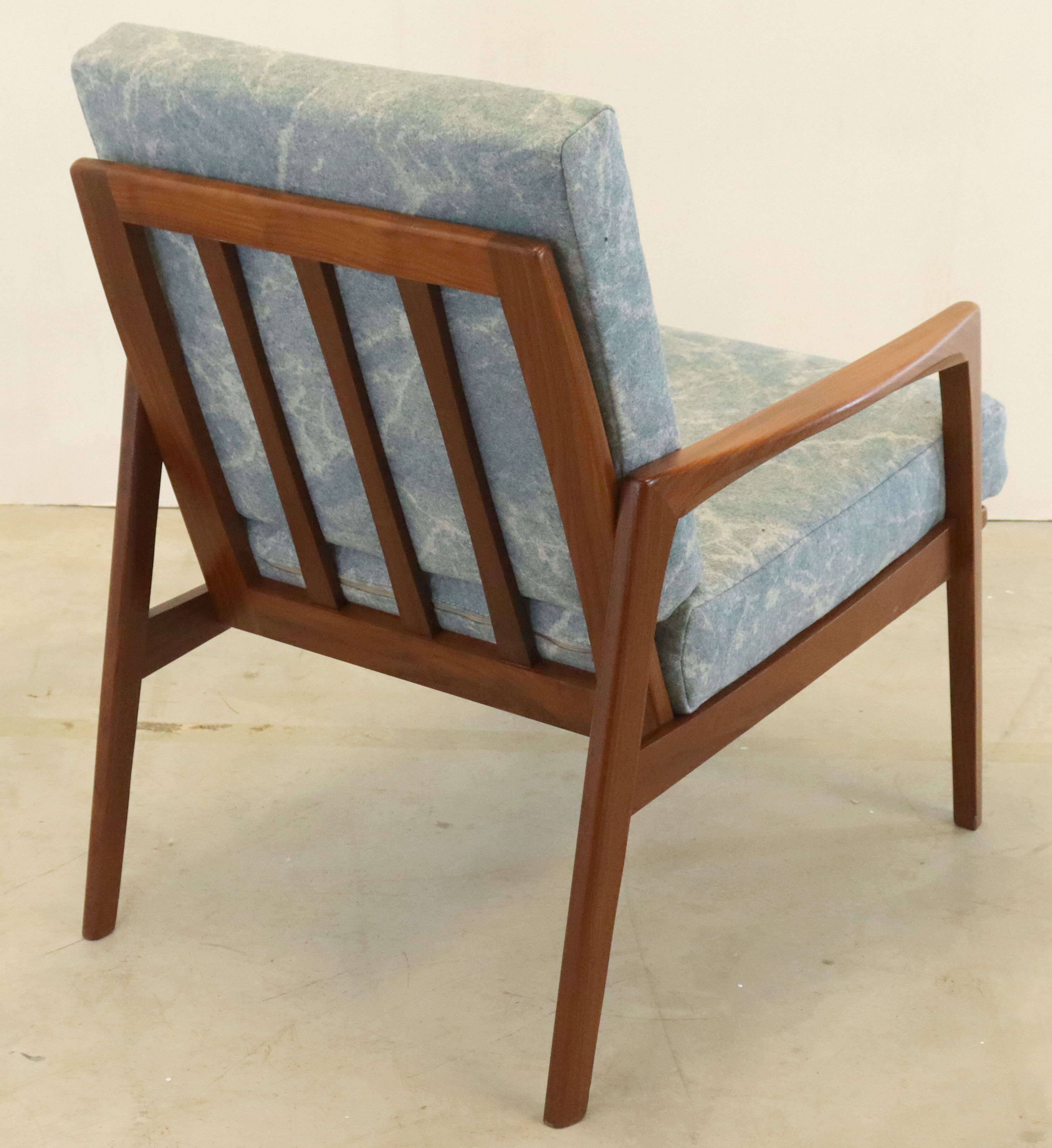 Mid century teak Armchair 'Mettmann' - reupholstered
