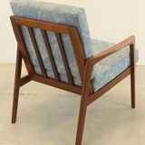 Mid century teak Armchair 'Mettmann' - reupholstered