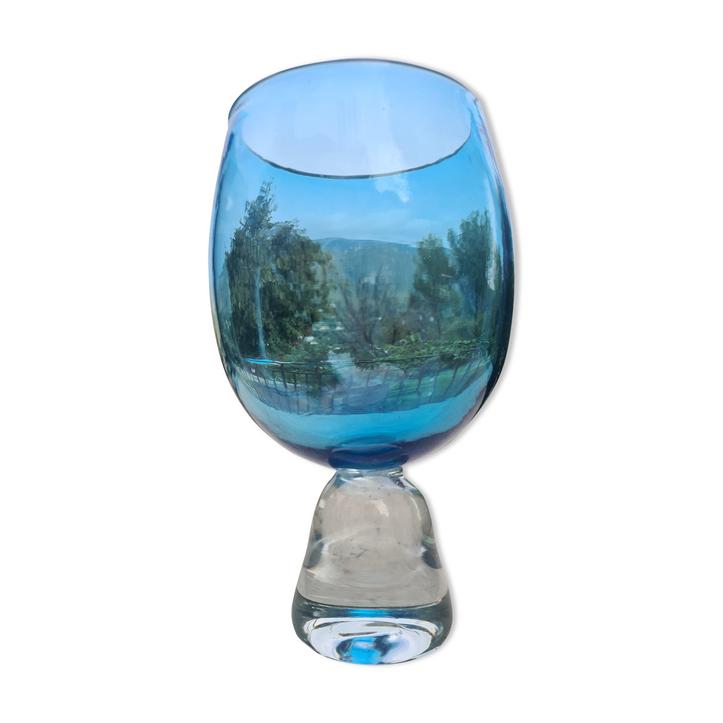 Blue glass vase design