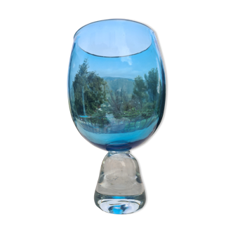 Blue glass vase design