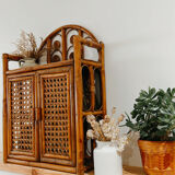 Vintage rattan wall shelf