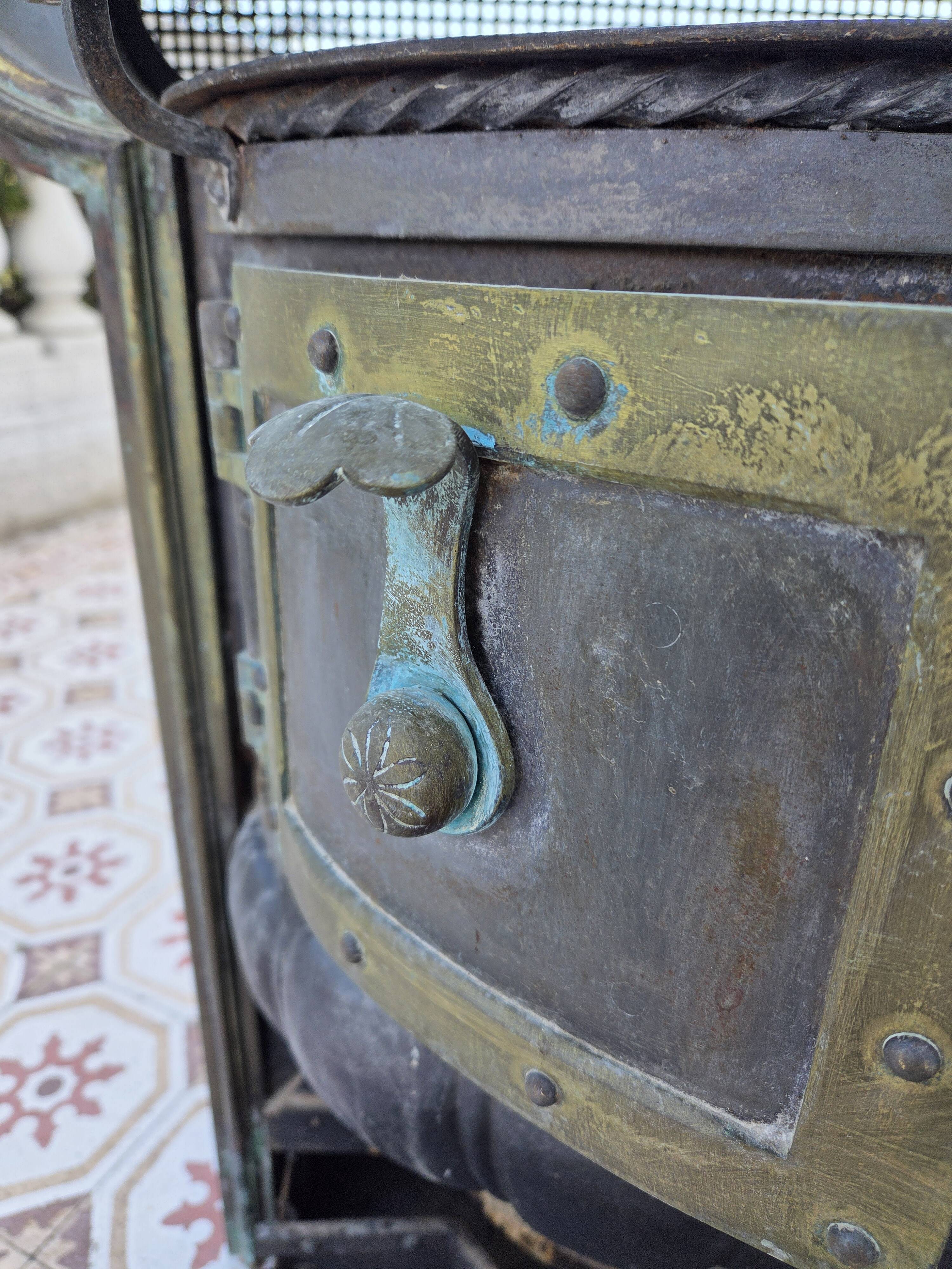 Antique wooden stove, Art Nouveau style