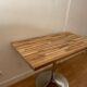 Custom table with metal central leg, tulip table type 70s