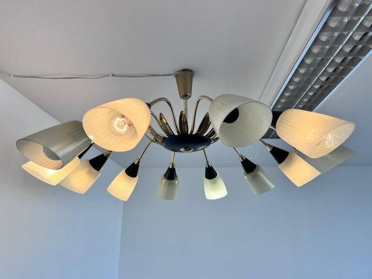 Very Rare Large Stilnovo style Chandelier, Germany, 1960s