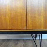 Scandinavian teak and metal row lb Larsen Kofod