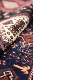 Handwoven Afshar oriental rug, Middle East, 1950s