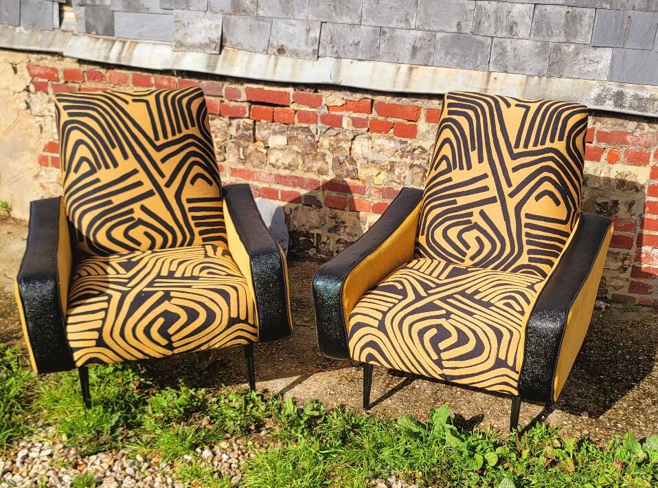 Paire de fauteuils dans le goût de Zanuso, années 60