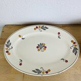7 Longchamp iron earth plates and dish, Aubépine model